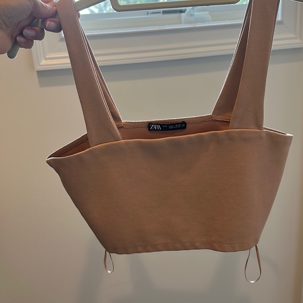 TAN ZARA CROP TOP - SIZE SMALL